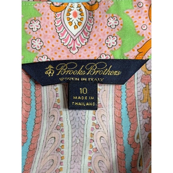 Brooks Brothers Women's Paisley Cotton Tunic Top Size 10 Boho Coastal Resortwear - Picture 3 of 4